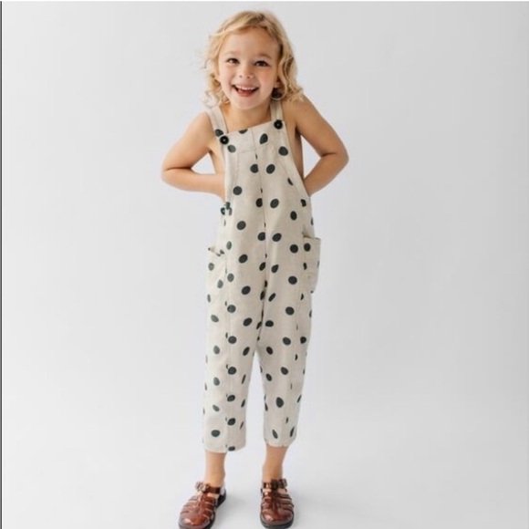 Zara Other - ZARA KIDS POLKA DOT LINEN JUMPSUIT 2/3Y